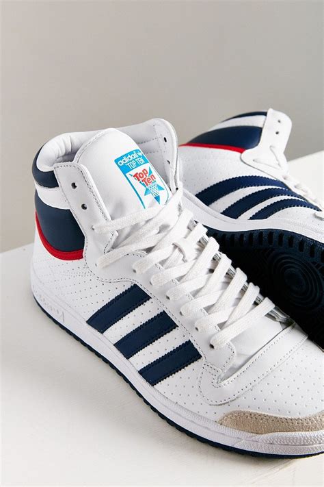 blue adidas top ten|blue leather high top sneakers.